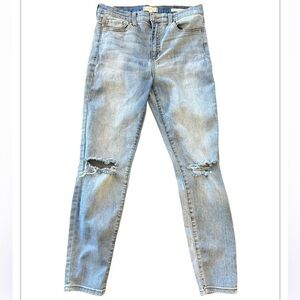 Harper Light Blue High Rise  Distressed Skinny Jeans Size 30